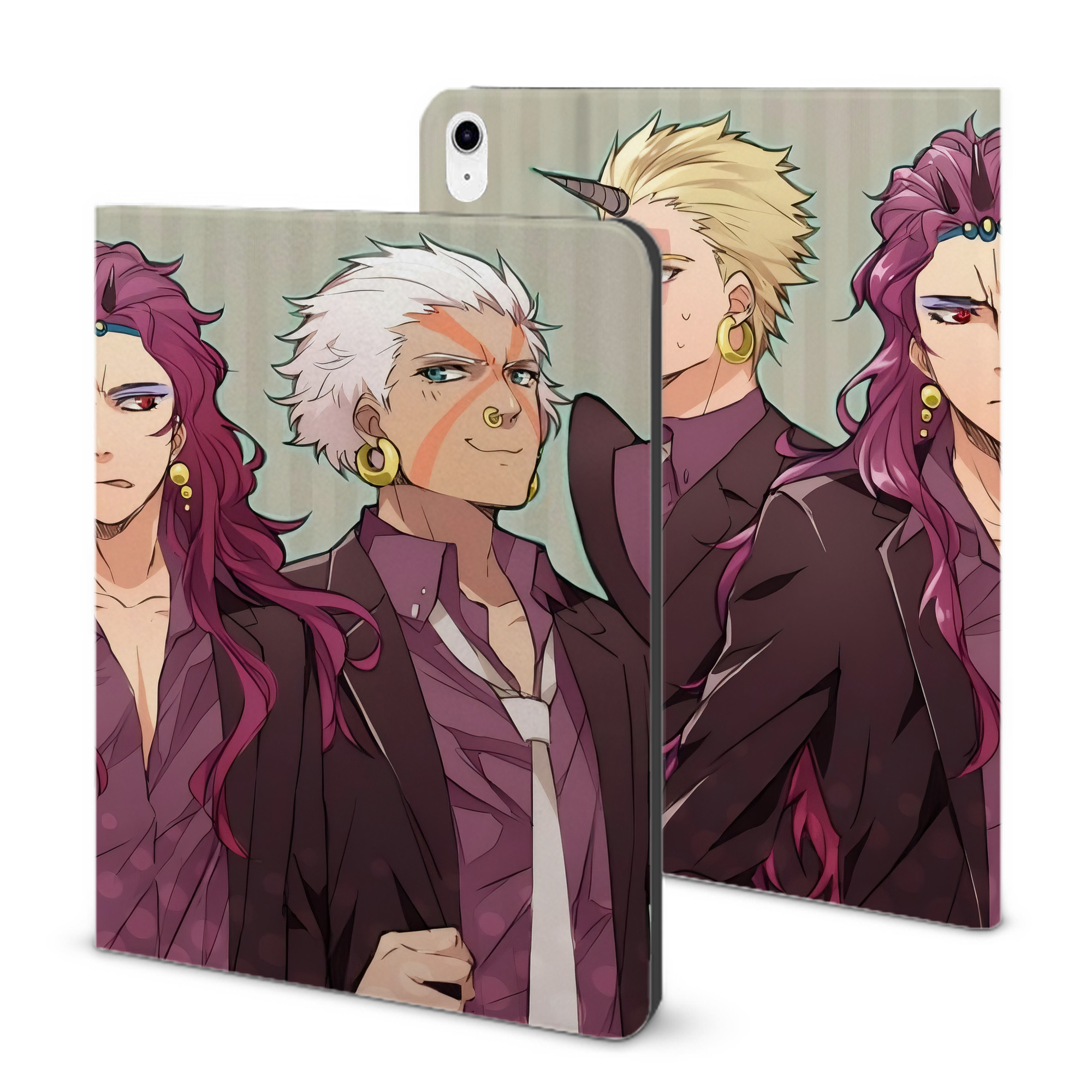 （画像用） ジョジョの奇妙な冒険 JoJo's Bizarre Adventure IPad ケース ブック型 PUレザー TPU 耐衝撃 軽量 薄型 ペン収納なし 全面保護 IPad 各モデル対応